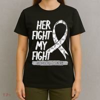 Lung Cancer Awareness White Ribbon Carcinoma Patient Gift T-Shirt thumb 4