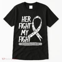 Lung Cancer Awareness White Ribbon Carcinoma Patient Gift Tall T-Shirt thumb 0