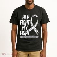 Lung Cancer Awareness White Ribbon Carcinoma Patient Gift Tall T-Shirt thumb 2