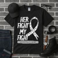 Lung Cancer Awareness White Ribbon Carcinoma Patient Gift Tall T-Shirt thumb 3