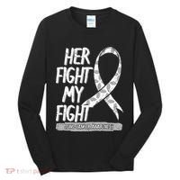 Lung Cancer Awareness White Ribbon Carcinoma Patient Gift Tall Long Sleeve Shirt thumb 0