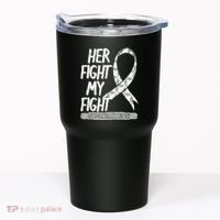 Lung Cancer Awareness White Ribbon Carcinoma Patient Gift Tumbler thumb 0