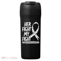 Lung Cancer Awareness White Ribbon Carcinoma Patient Gift 24oz Duet Stainless Steel Tumbler thumb 0