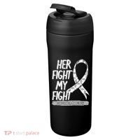 Lung Cancer Awareness White Ribbon Carcinoma Patient Gift 24oz Duet Stainless Steel Tumbler thumb 3