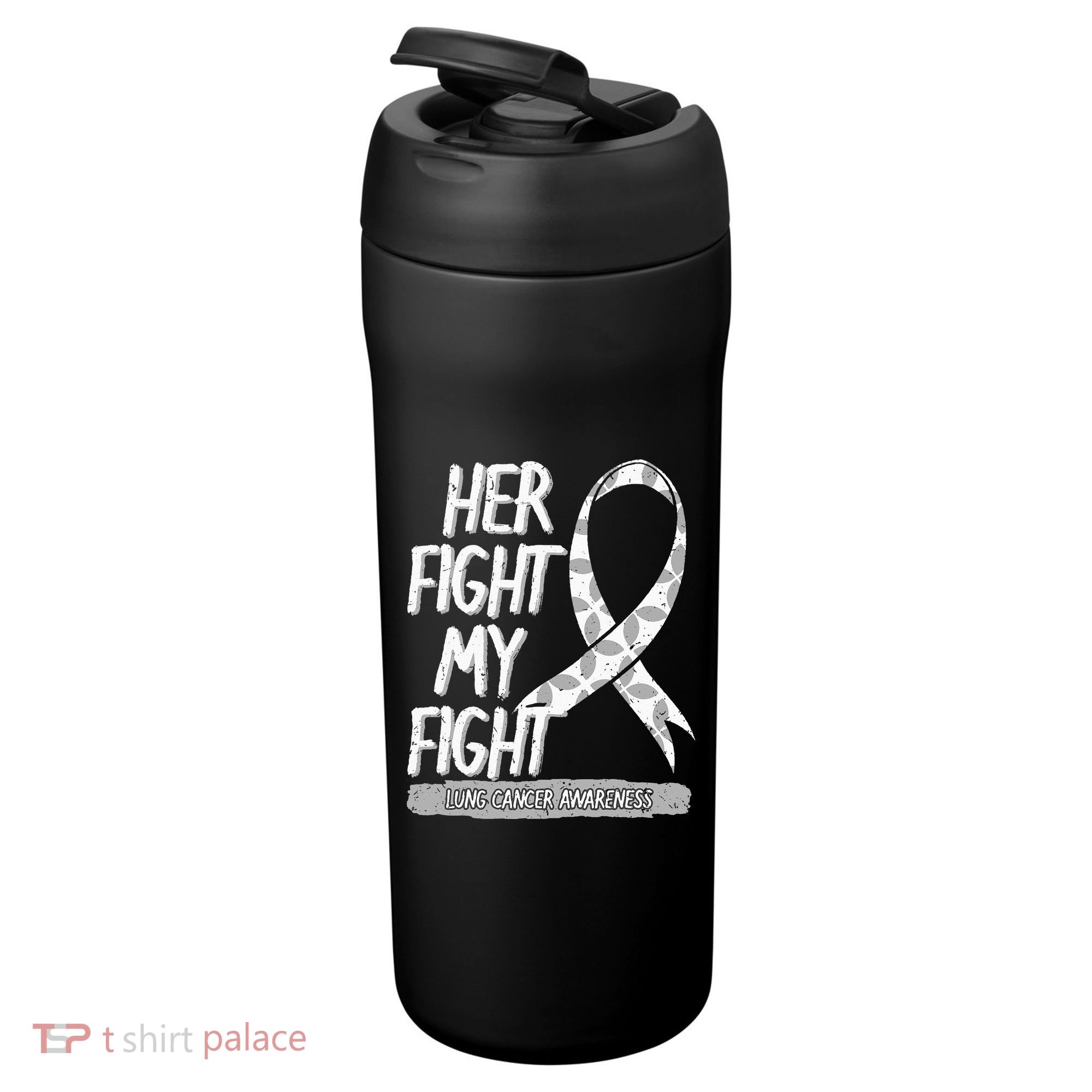 Lung Cancer Awareness White Ribbon Carcinoma Patient Gift 24oz Duet Stainless Steel Tumbler