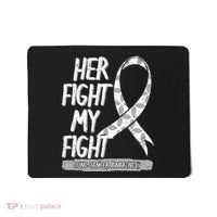 Lung Cancer Awareness White Ribbon Carcinoma Patient Gift Mousepad thumb 0
