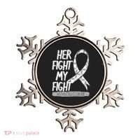 Lung Cancer Awareness White Ribbon Carcinoma Patient Gift Ornament thumb 0