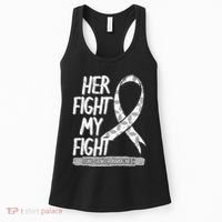 Lung Cancer Awareness White Ribbon Carcinoma Patient Gift Women's Tank Top thumb 0