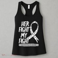 Lung Cancer Awareness White Ribbon Carcinoma Patient Gift Women's Tank Top thumb 3