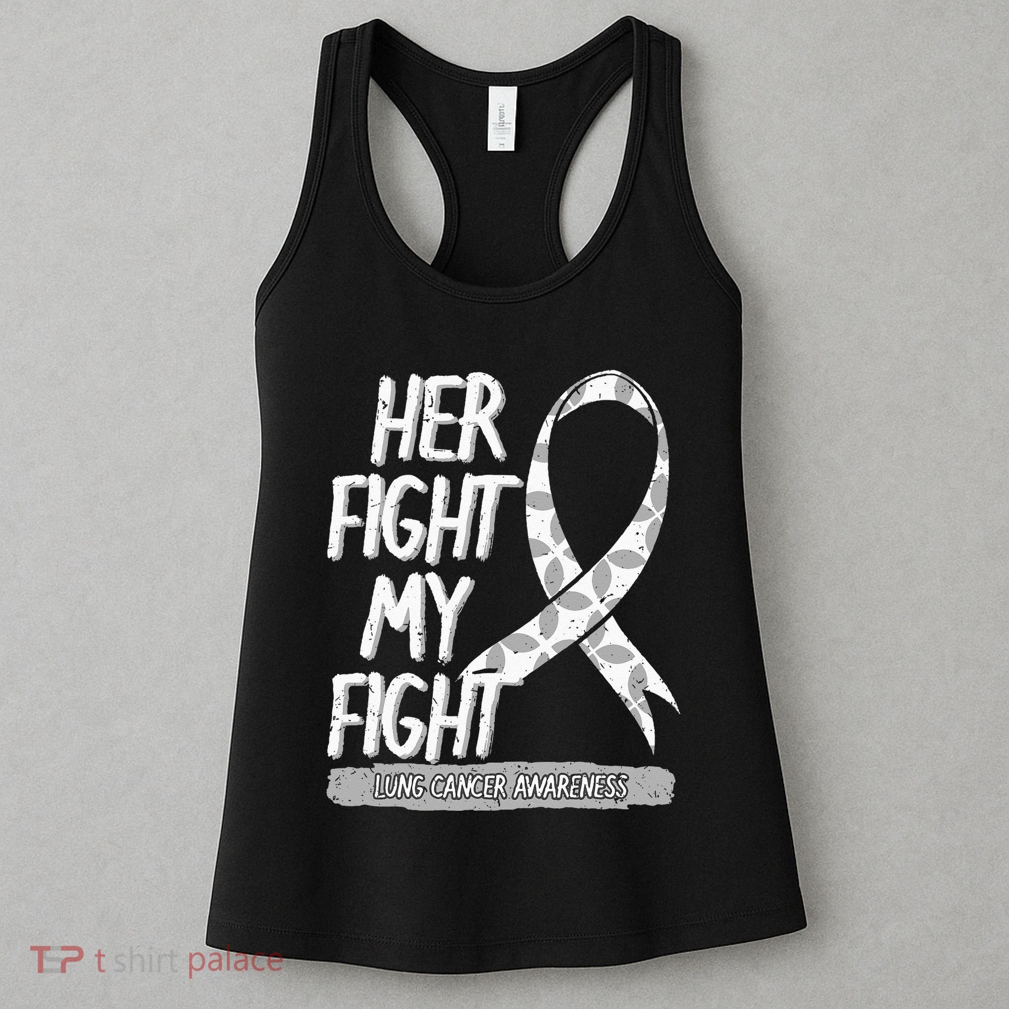 Lung Cancer Awareness White Ribbon Carcinoma Patient Gift Women's Tank Top