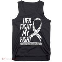 Lung Cancer Awareness White Ribbon Carcinoma Patient Gift Tank Top thumb 0