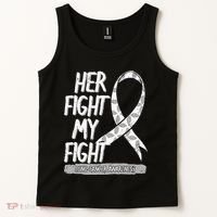 Lung Cancer Awareness White Ribbon Carcinoma Patient Gift Tank Top thumb 2