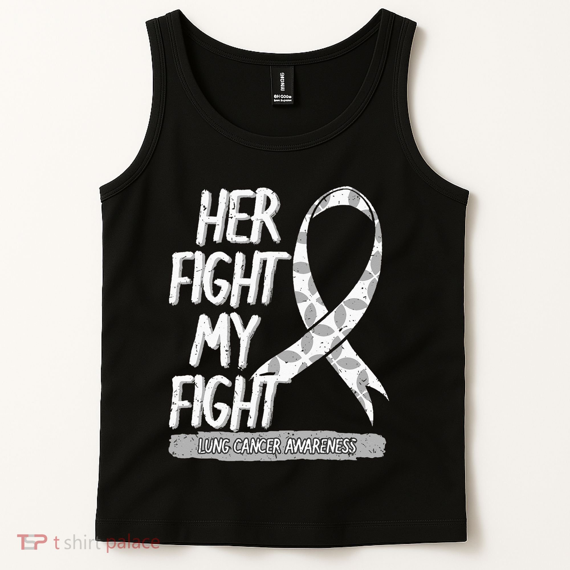 Lung Cancer Awareness White Ribbon Carcinoma Patient Gift Tank Top