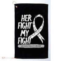 Lung Cancer Awareness White Ribbon Carcinoma Patient Gift Golf Towel thumb 0