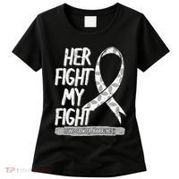 Lung Cancer Awareness White Ribbon Carcinoma Patient Gift Women's T-Shirt thumb 0