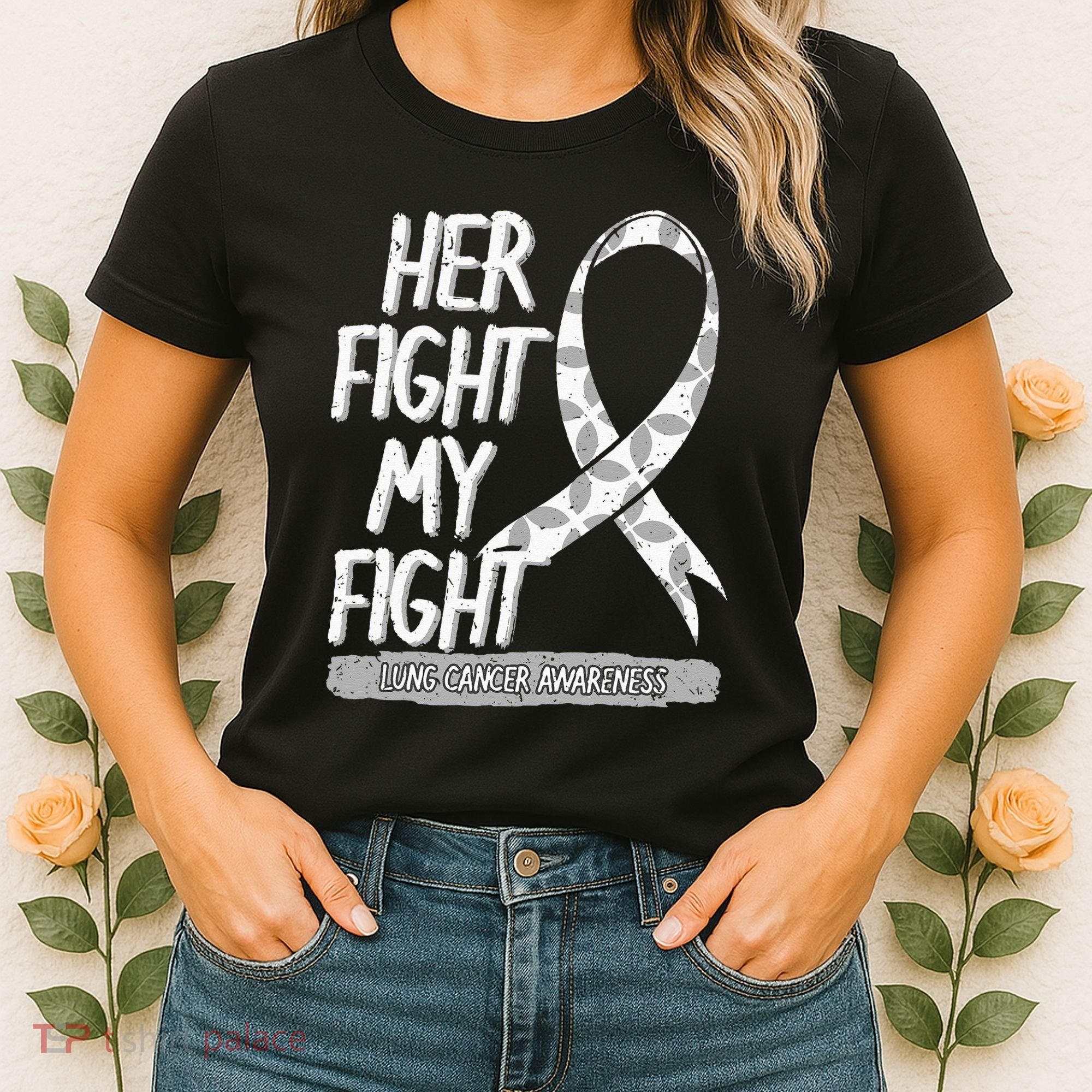 Lung Cancer Awareness White Ribbon Carcinoma Patient Gift Women's T-Shirt