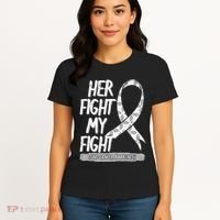 Lung Cancer Awareness White Ribbon Carcinoma Patient Gift Women's T-Shirt thumb 4
