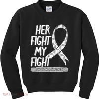 Lung Cancer Awareness White Ribbon Carcinoma Patient Gift Kids Sweatshirt thumb 0