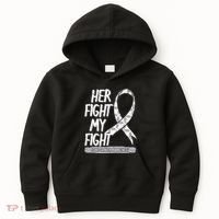 Lung Cancer Awareness White Ribbon Carcinoma Patient Gift Kids Hoodie thumb 0