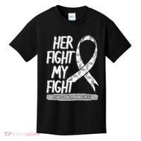 Lung Cancer Awareness White Ribbon Carcinoma Patient Gift Kids T-Shirt thumb 0
