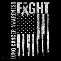 Lung Cancer Awareness White Ribbon Fight Gift USA Flag Sweatshirt thumb 3