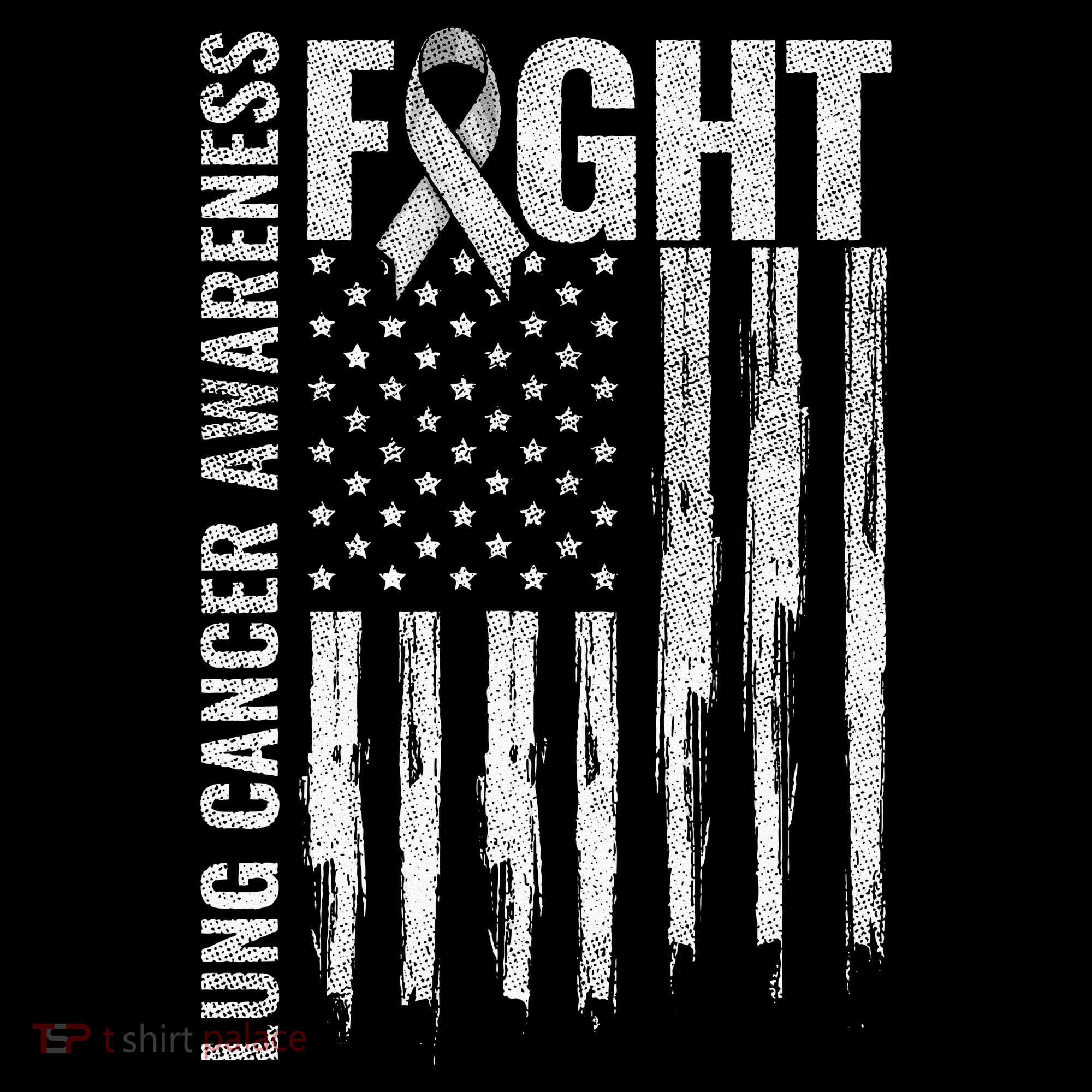 Lung Cancer Awareness White Ribbon Fight Gift USA Flag Sweatshirt