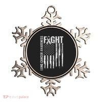 Lung Cancer Awareness White Ribbon Fight Gift USA Flag Ornament thumb 0