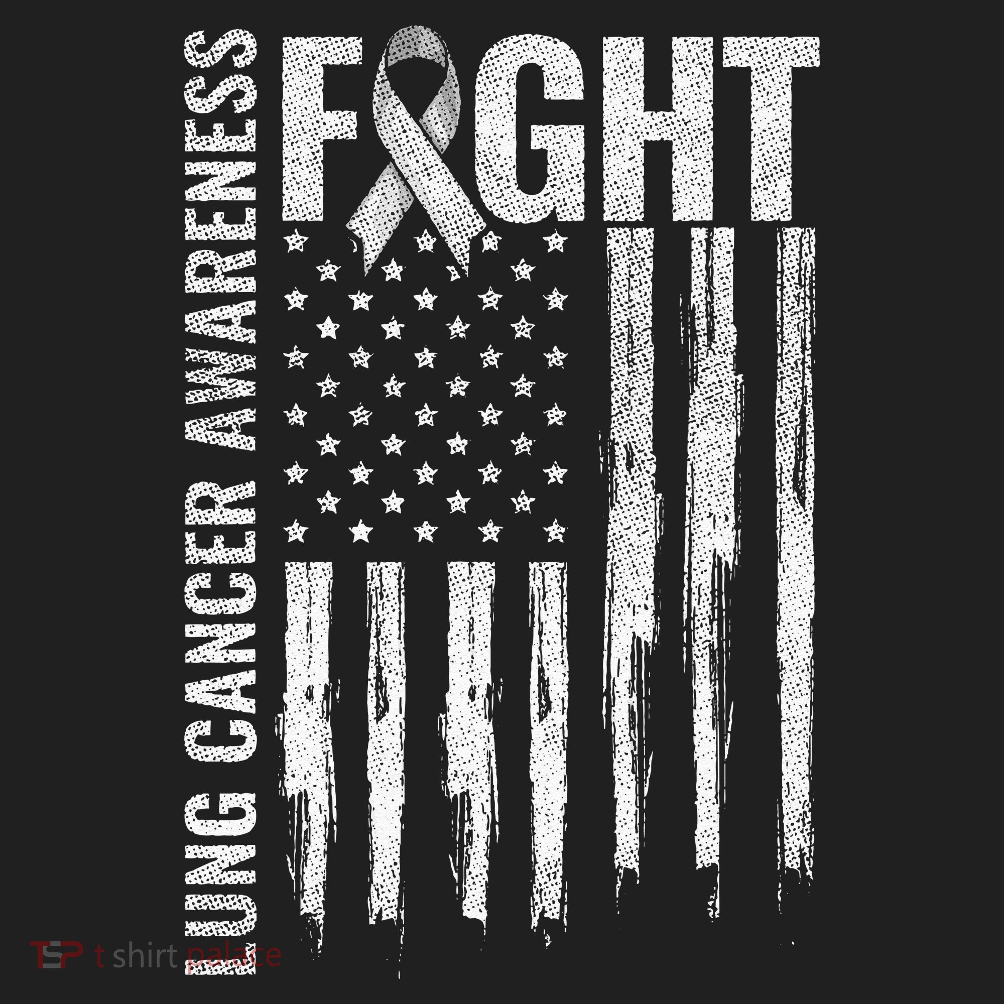Lung Cancer Awareness White Ribbon Fight Gift USA Flag Hat