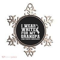 Lung Cancer Awareness White Ribbon Grandpa Gift Ornament thumb 0