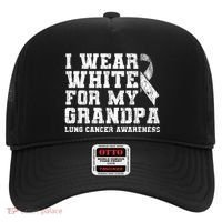 Lung Cancer Awareness White Ribbon Grandpa Gift Hat thumb 0