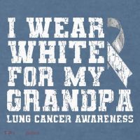 Lung Cancer Awareness White Ribbon Grandpa Gift Garment-Dyed Sweatshirt thumb 2
