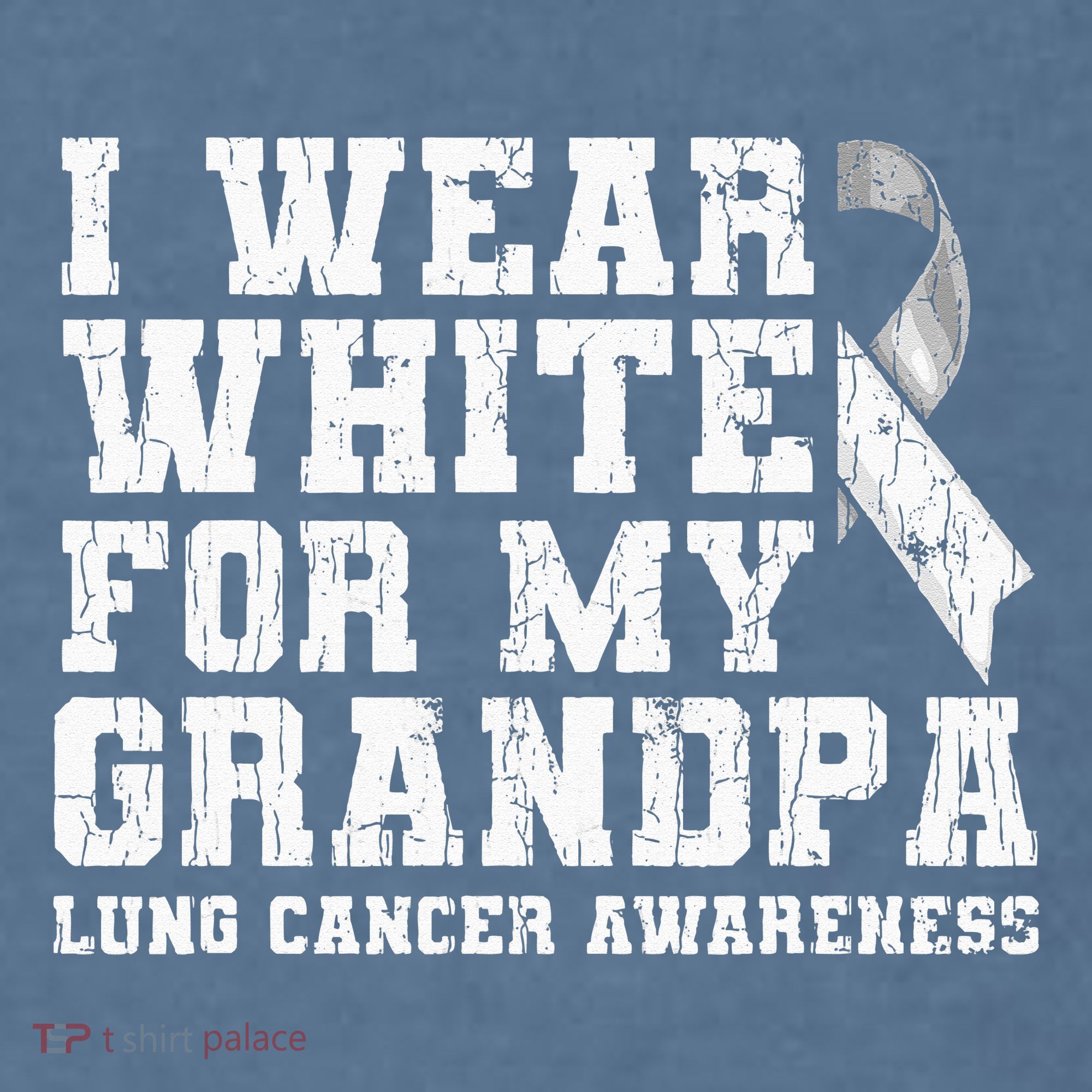 Lung Cancer Awareness White Ribbon Grandpa Gift Garment-Dyed Sweatshirt