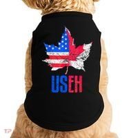 Leaf Canadian American Flag Funny Canada Patriotic Doggie Tank thumb 0