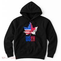 Leaf Canadian American Flag Funny Canada Patriotic Hoodie thumb 0
