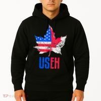 Leaf Canadian American Flag Funny Canada Patriotic Hoodie thumb 2