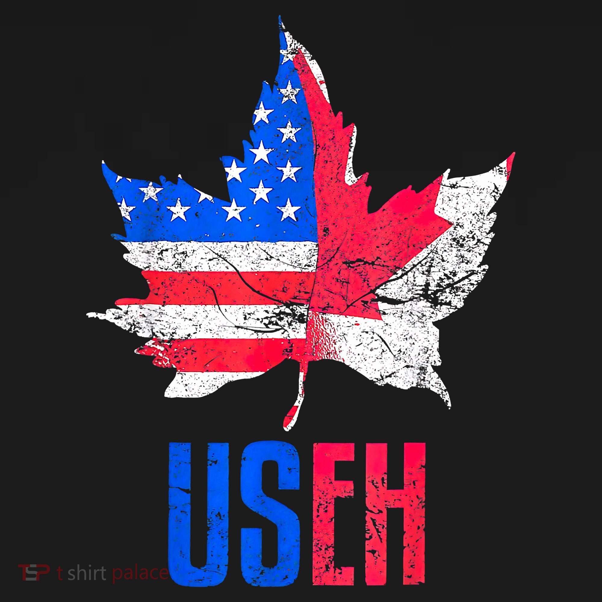 Leaf Canadian American Flag Funny Canada Patriotic Sweatshirt