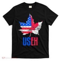 Leaf Canadian American Flag Funny Canada Patriotic T-Shirt thumb 0