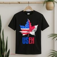 Leaf Canadian American Flag Funny Canada Patriotic T-Shirt thumb 2