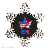 Leaf Canadian American Flag Funny Canada Patriotic Ornament thumb 0