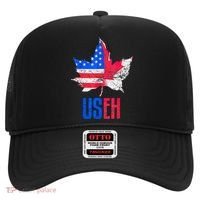 Leaf Canadian American Flag Funny Canada Patriotic Hat thumb 0