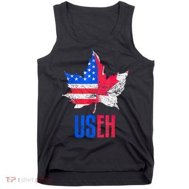 Leaf Canadian American Flag Funny Canada Patriotic Tank Top