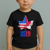 Leaf Canadian American Flag Funny Canada Patriotic Toddler T-Shirt thumb 2