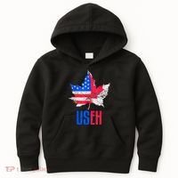 Leaf Canadian American Flag Funny Canada Patriotic Kids Hoodie thumb 0