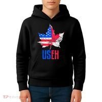 Leaf Canadian American Flag Funny Canada Patriotic Kids Hoodie thumb 4