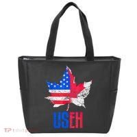 Leaf Canadian American Flag Funny Canada Patriotic Tote Bag thumb 0