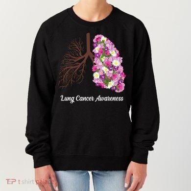 Lung Cancer Awareness Floral Women's Sweatshirt