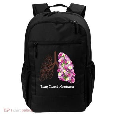 Lung Cancer Awareness Floral Backpack