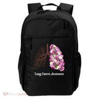 Lung Cancer Awareness Floral Backpack thumb 0