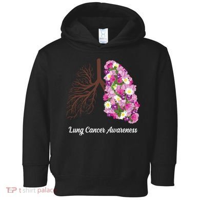 Lung Cancer Awareness Floral Toddler Hoodie