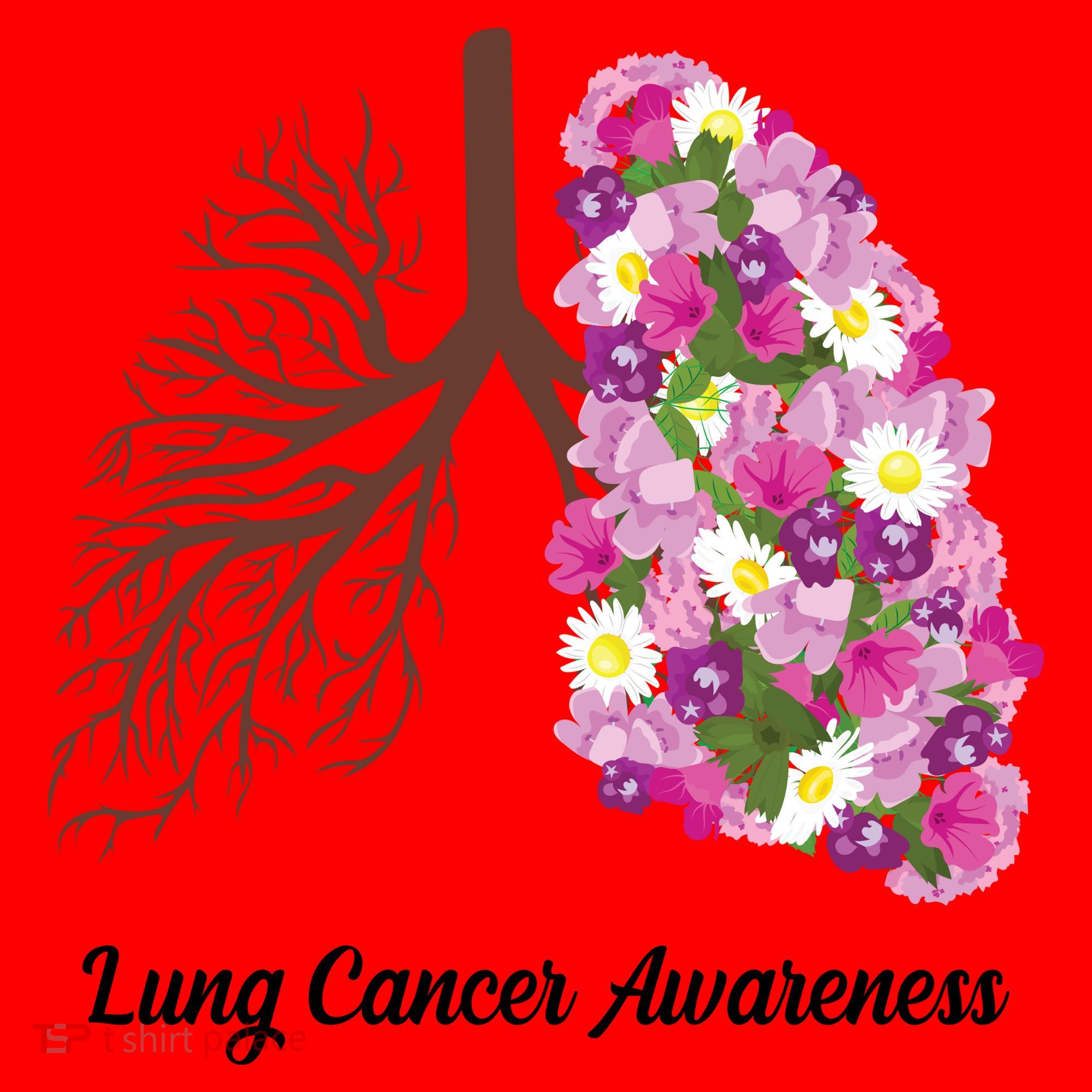 Lung Cancer Awareness Floral Santa Hat